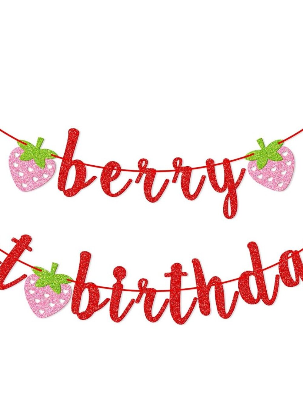 Berry First Birthday Banner, Strawberry Birthday Decorations